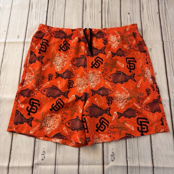MLB Other - San Francisco Giants Board Shorts Men's Lined Size 2XL Orange Fish Tropical